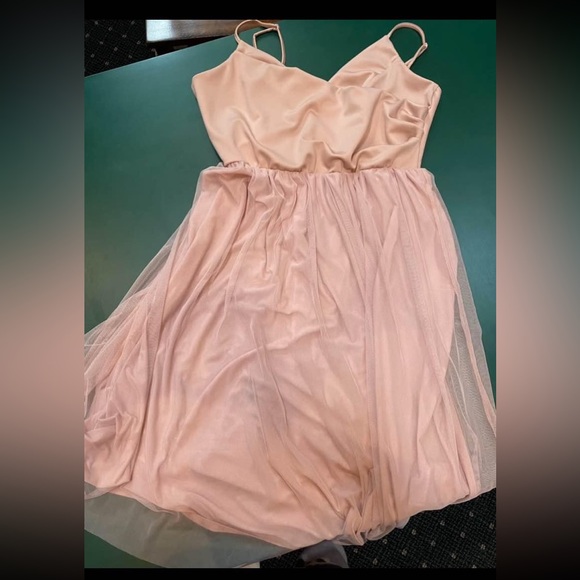 NWT ASOS Blush Midi Dress with Tulle Skirt, Size 14 - Picture 2 of 6